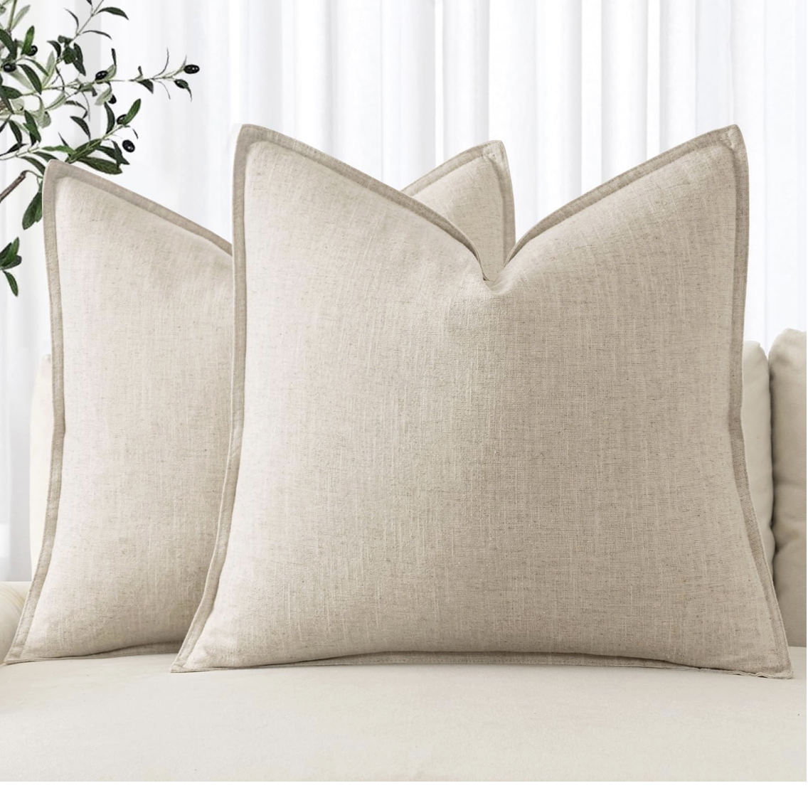 Textured Neutral Pillow Covers, 24×24