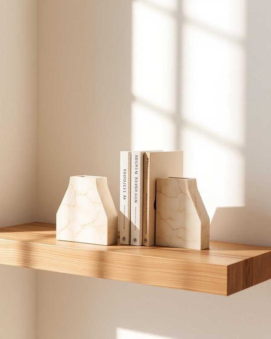 Travertine Bookends
