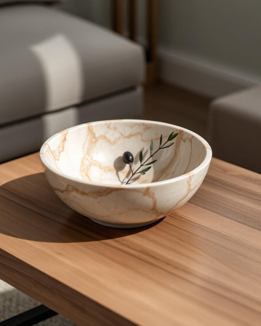 Travertine Sphere Bowl