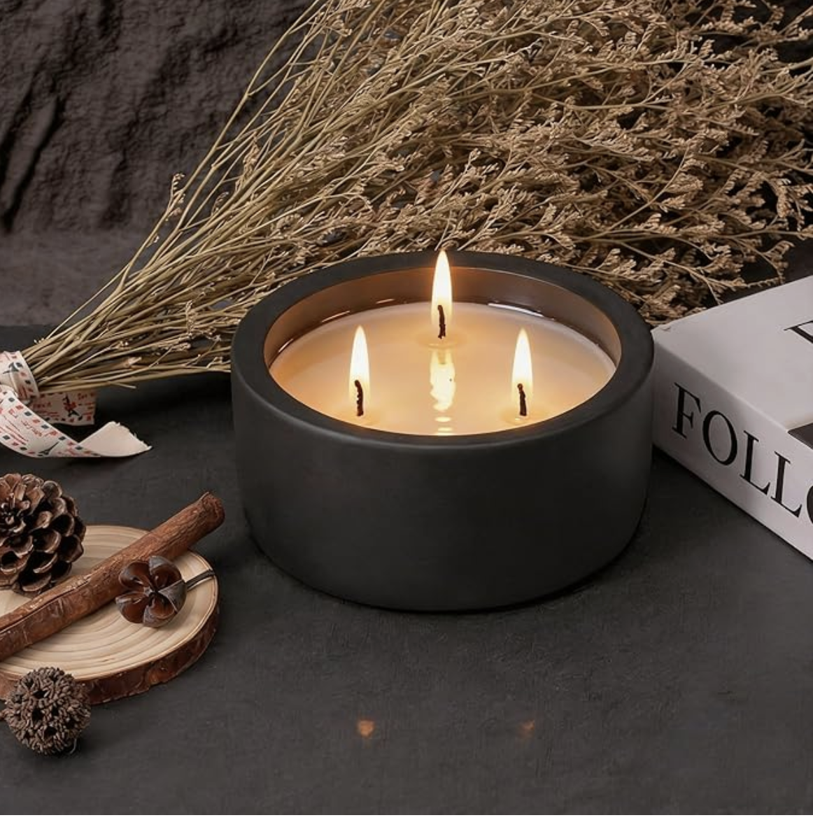 Matte Ceramic Pillar Candle